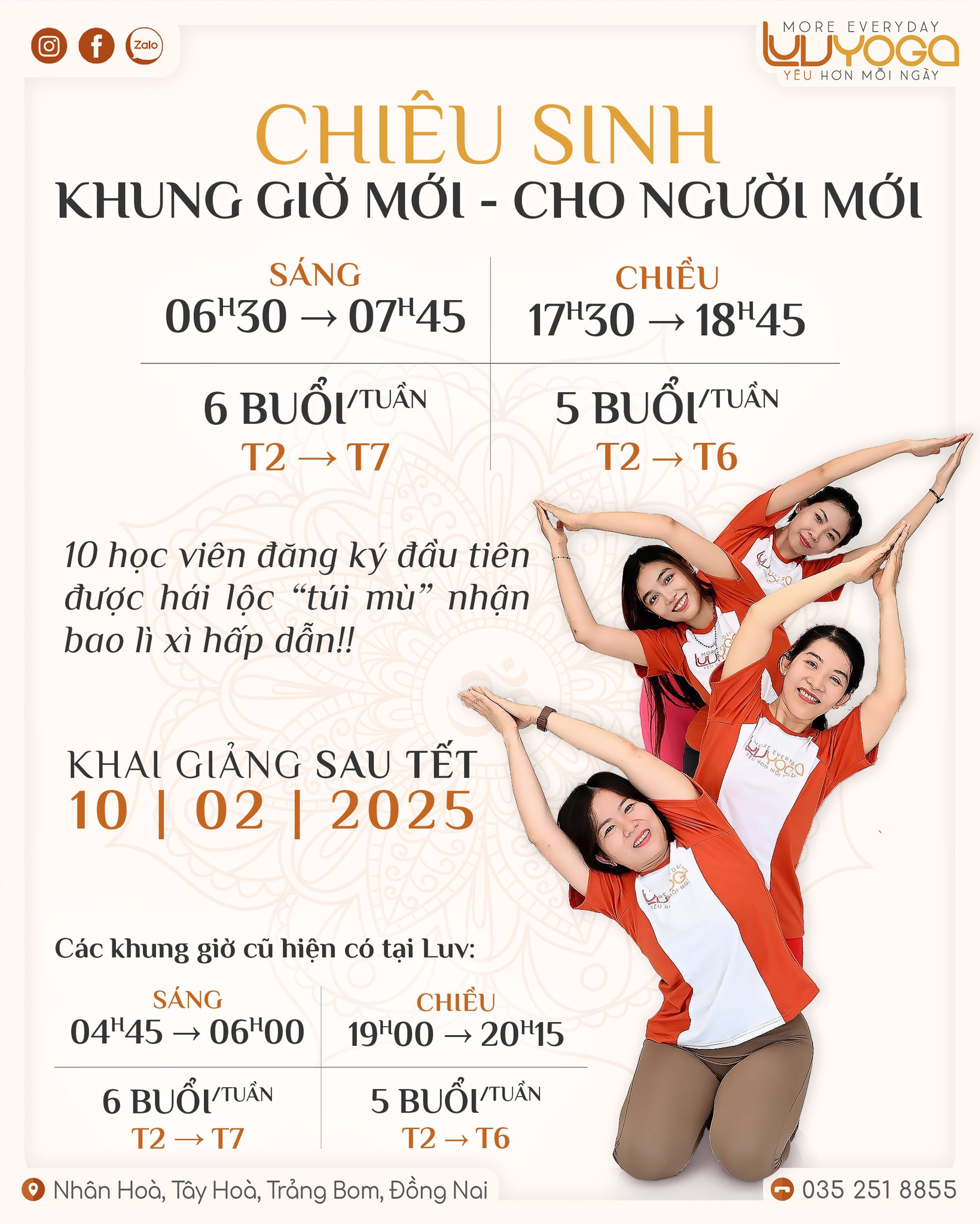 Thông báo chiêu sinh lớp Yoga cho người mới